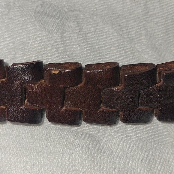 Piel De Vaca Belt Large Leather Boho  Buckle Belt Large 41 inches total - Picture 6 of 7